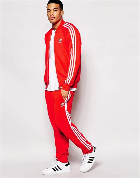 adidas jogging anzug rot|Rote Trainingsanzüge .